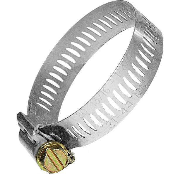 HOSE CLAMP W/DRV PERFORATED BAND SS & ZP 391-441MM X 12MM